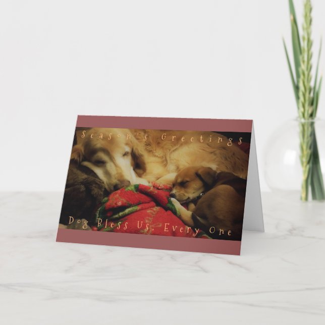 "Dog Bless Us Every One" Holiday Greeting Card (Front)