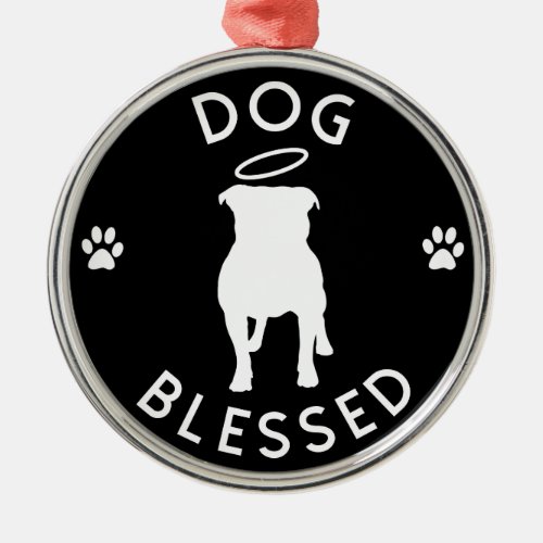 Dog Blessed Pit Bull Angel Round Ornament