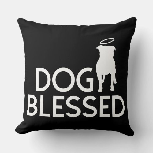 Dog Blessed Pit Bull Angel Throw Pillow