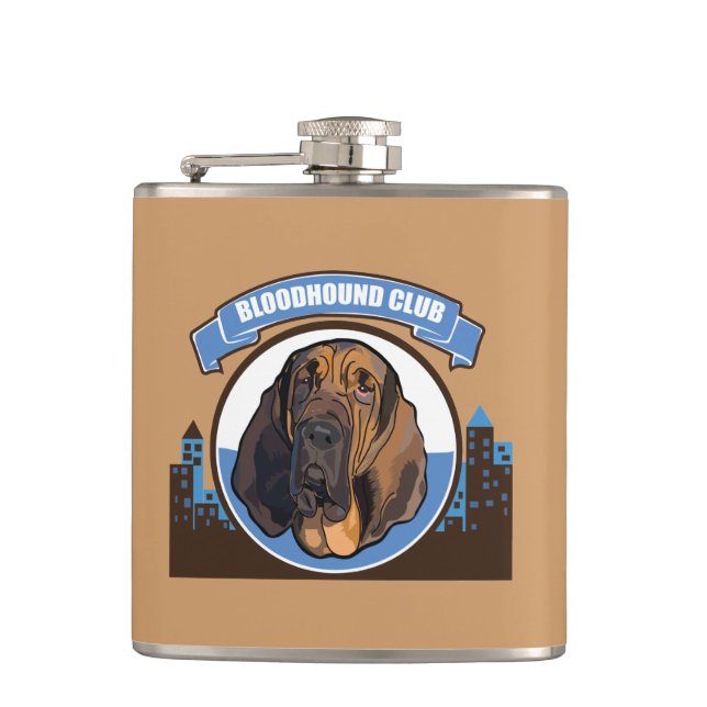 Dog Bloodhound Club Flask (Front)