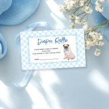 Dog Blue Gingham Diaper Raffle