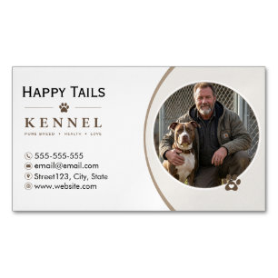 Dog Boarding, Daycare & Breeder   Custom Kennel Business Card Magnet