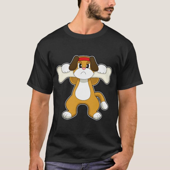 Dog Bodybuilder Bone T-Shirt (Front)