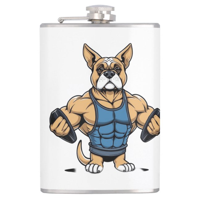 Dog Bodybuilder Flask (Front)