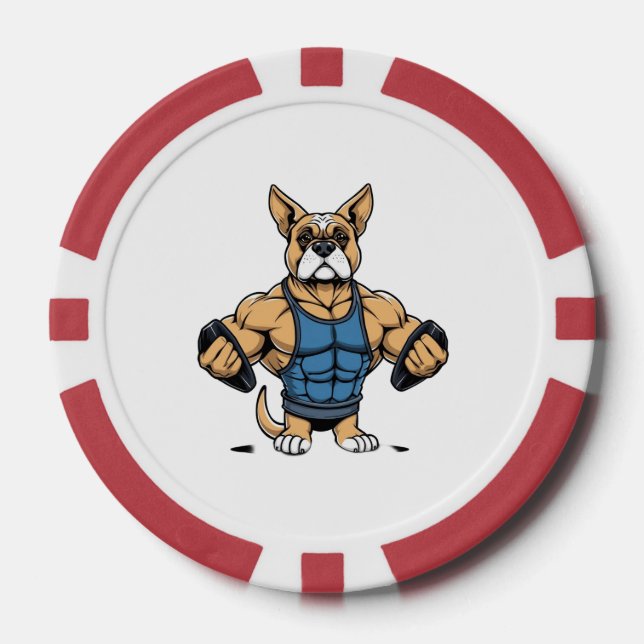 Dog Bodybuilder Poker Chips (Front)