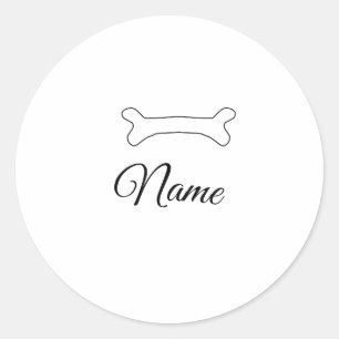 Dog bone add dog name photo custom personalized classic round sticker