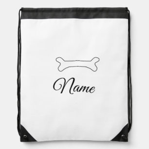 Dog bone add dog name photo custom personalized drawstring bag