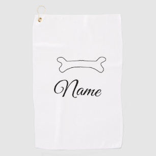 Dog bone add dog name photo custom personalized golf towel