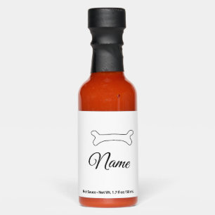 Dog bone add dog name photo custom personalized hot sauces