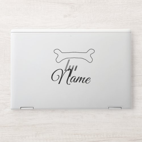 Dog bone add dog name photo custom personalized  HP laptop skin