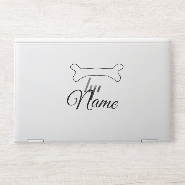 Dog bone add dog name photo custom personalized  HP laptop skin (Front)
