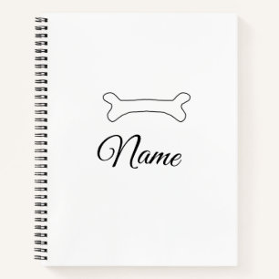 Dog bone add dog name photo custom personalized  notebook