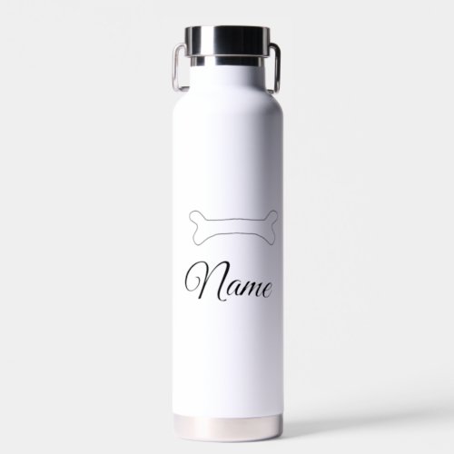 Dog bone add dog name photo custom personalized  water bottle