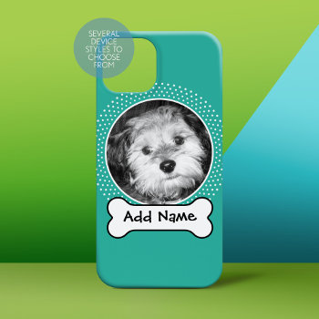 Dog Bone And Custom Pet Photo Case-mate Iphone 14 Plus Case by iphone_ipad_cases at Zazzle