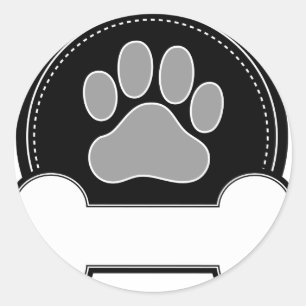 Dog Bone and Paw Classic Round Sticker