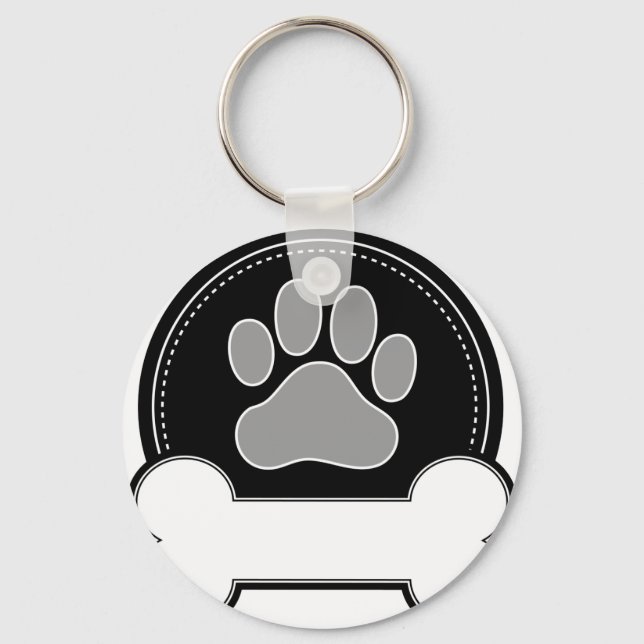 Dog Bone and Paw Keychain (Front)