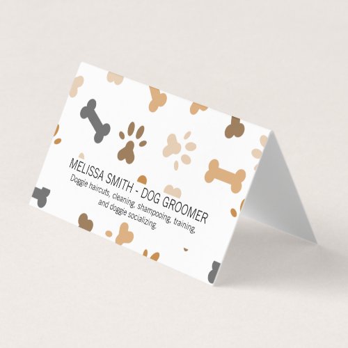 Dog Bone and Paw Prints Business Card