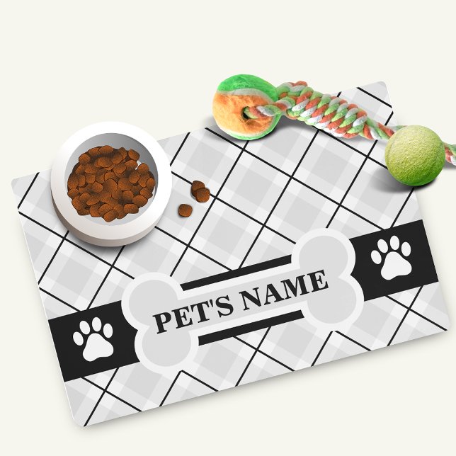 Dog Bone and Pawprint Design Placemat (Personalized dog placemat)