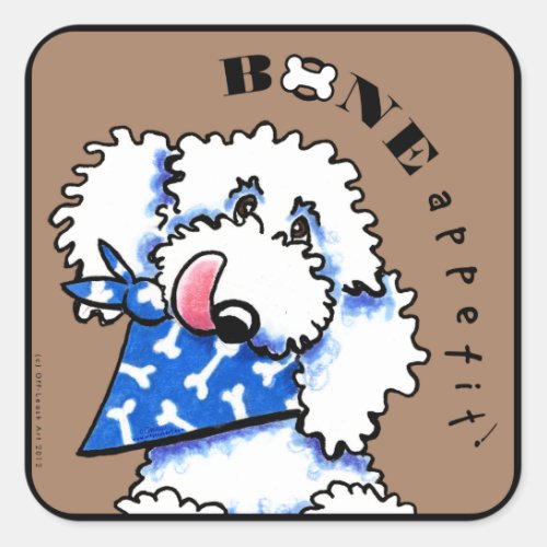 Dog Bone Appetit Gourmet Pet Foods Taupe Brown Square Sticker