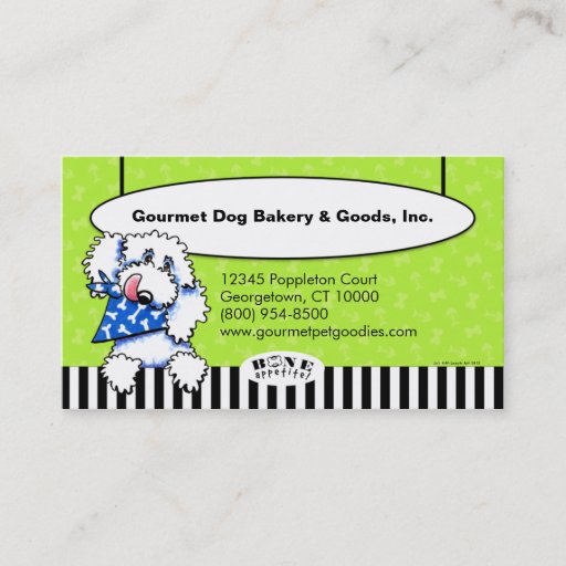Customizable Dog Bone Appetit! Specialty Pet Foods Olive Business Card Template