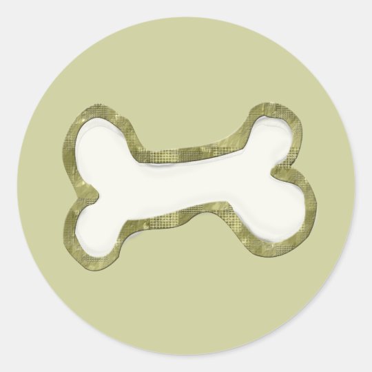 Dog Bone Art Gifts Classic Round Sticker