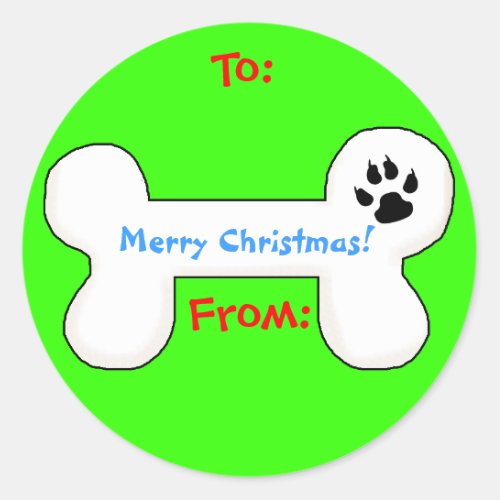 Dog Bone Christmas Gift Tag