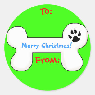 Dog Bone Christmas Gift Tag