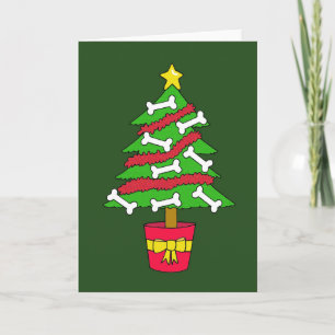 Dog Bone Christmas Tree Holiday Card