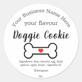 Dog bone Custom doggie cookie Classic Round Sticker