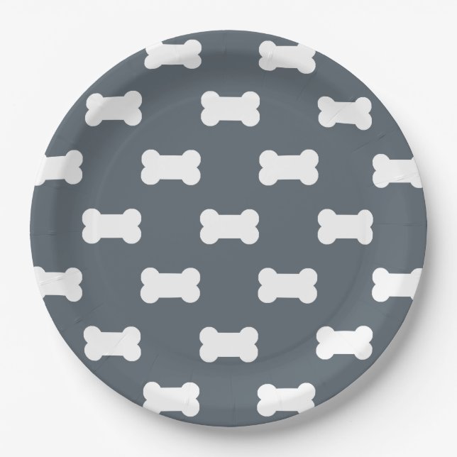 dog bone custom paper plates (Front)