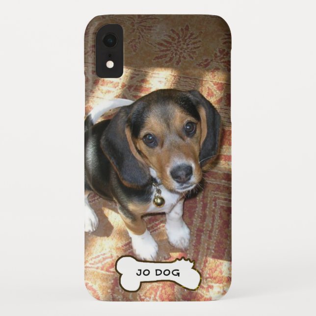 Dog Bone Custom Photo Own Name Modern Cute Case-Mate iPhone Case (Back)