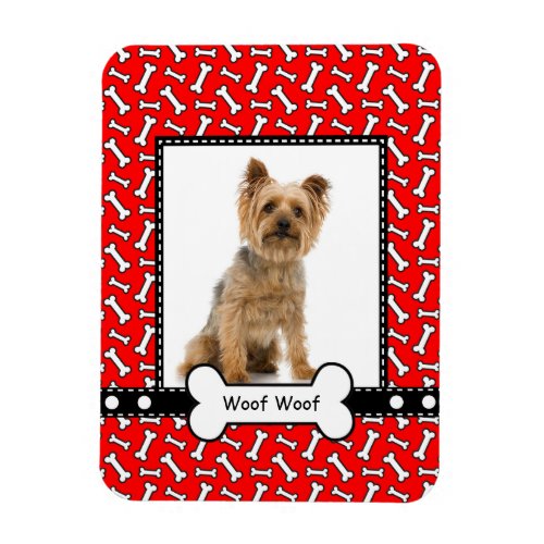 Dog Bone Custom Puppy Portrait Frame Magnet