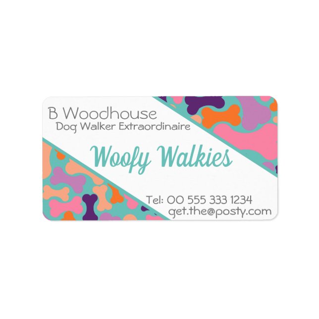 dog bone design business Stationery Label (Front)