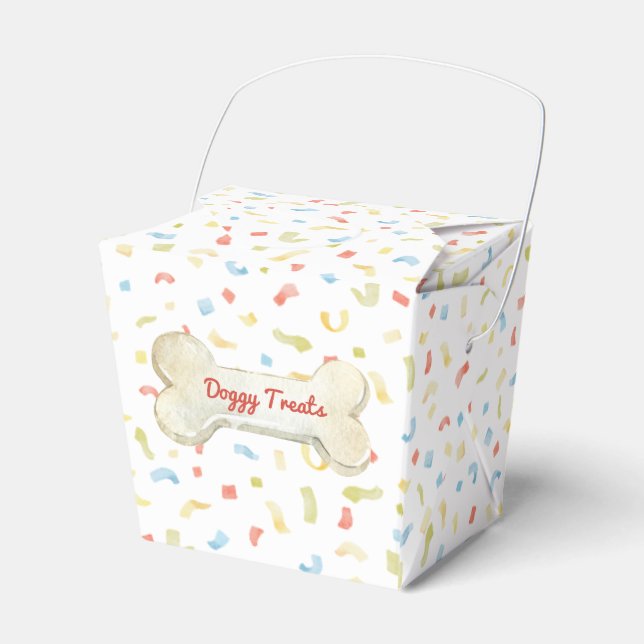 Dog Bone Doggy Treats Favor Boxes (Front Side)