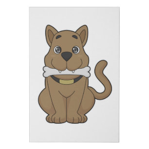 Dog Bone Faux Canvas Print