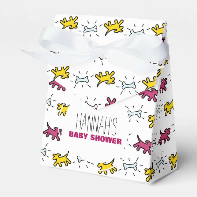 Dog Bone Graffiti Style baby Shower Favor Box 2 (Front Side)