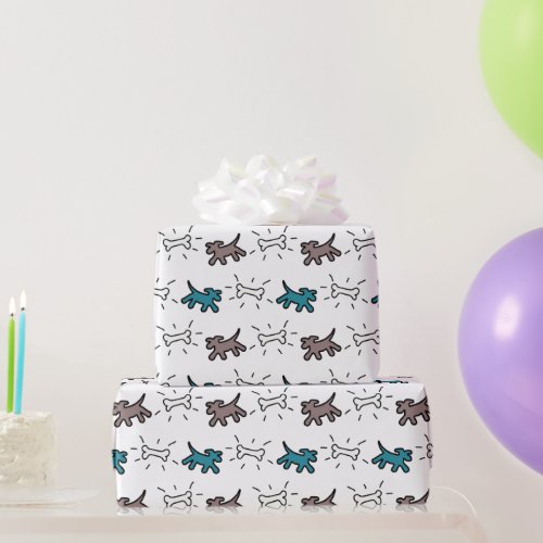Dog Bone Graffiti Style Choose Color Wrapping WP3 Wrapping Paper