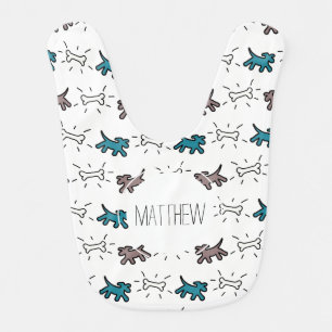 Dog Bone Graffiti Style Name Choose Color Baby B 4 Bib