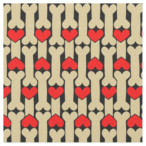 Dog Bone Hearts Fabric