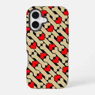 Dog Bone Hearts iPhone 16 Case