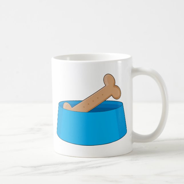 Dog Bone In Bowl Coffee Mug (Right)