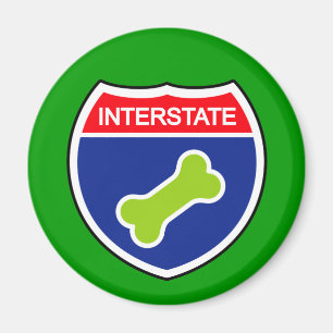 Dog Bone Interstate Sign Magnet