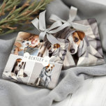 Dog Bone Modern Four Photo Pet Collage Ceramic Ornament<br><div class="desc">Celebrate the magical and festive holiday season with our custom holiday pet photo collage ornament. Our modern elegant holiday design features a modern and minimalistic four photo holiday collage grid layout with a modern white dog bone design placed in the middle of the four square photo collage layout. Customize with...</div>