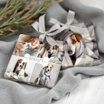 Dog Bone Modern Four Photo Pet Collage Ceramic Ornament<br><div class="desc">Celebrate the magical and festive holiday season with our custom holiday pet photo collage ornament. Our modern elegant holiday design features a modern and minimalistic four photo holiday collage grid layout with a modern white dog bone design placed in the middle of the four square photo collage layout. Customize with...</div>