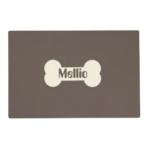 Dog Bone Name Brown Pet  Placemat