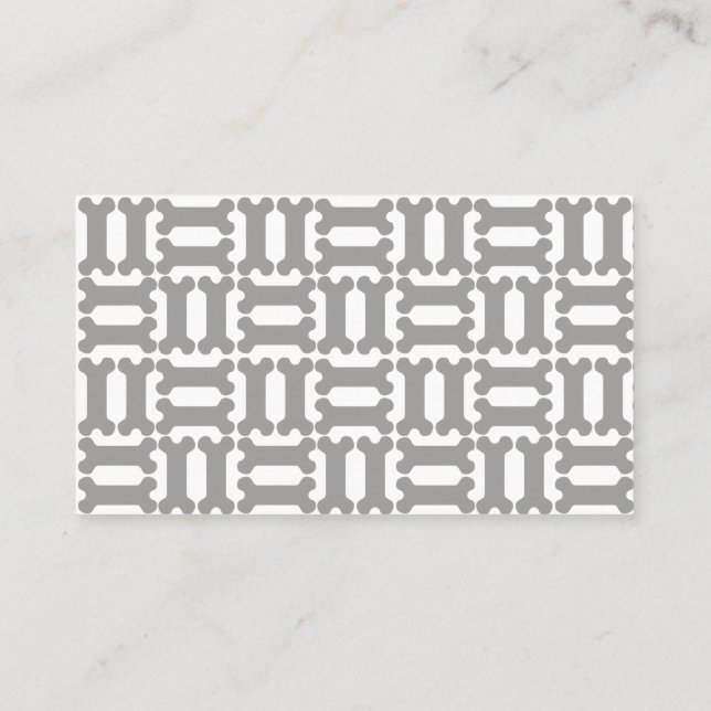 Dog bone pattern business card (Back)