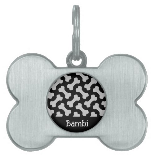 Dog Bone Pattern Framed Pet Tag