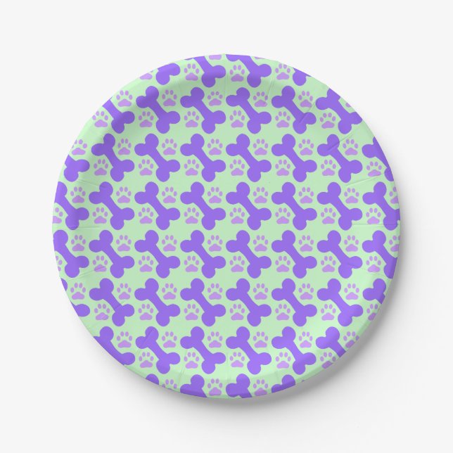 Dog Bone & Paw Paper Plates (Front)