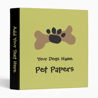 Dog Bone & Paw Print 3 Ring Binder