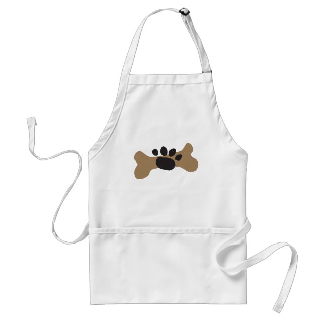Dog Bone & Paw Print Adult Apron (Front)